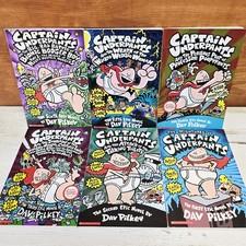 Lot Of 6 Captain Underpants Book Set Soft Cover Dav Pilkey 1 2 3 4 5 6