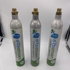 Lot of 3 EMPTY Sodastream CO2 Canisters Gas Tank Bottles 14.5oz 60L Soda Stream