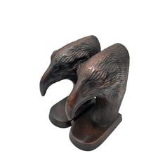 Metal Bald Eagle Bookends Vintage Decorative Pair Made In India