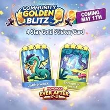 Mon_opoly_Go Golden Blitz⚡ Stickers 4⭐Jabberwock & Enchanted Forest 🌴 Cheapest