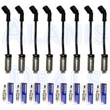 8 OEM 41962 Spark plugs + 8 Herlux Spark Plug Wires (7MM) w/Heat Shields