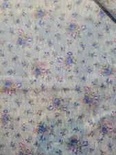 Vintage Light blue & Pink flowers 100% Cotton Sewing Crafting Fabric 3 Yards!