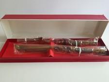 NEW Thailand Nickel Bronze Wood Carving Set Knife Fork Elephant Goddess w/ Box