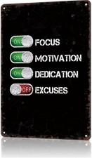 Funny Motivational Metal Tin Sign Wall Art for Home Office Decor 8X12inch