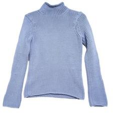 Gap Sweater Womens Sz Small Blue Roll Neck & Hem Cotton Blend Fitted Fits XS