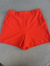 Nine West Women's Red Bermuda Shorts Size L Mid Rise Stretch Pockets 7" Inseam