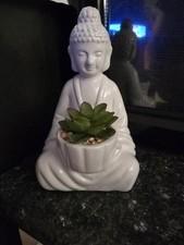 Small Buddha Statue With Artificial Succulent