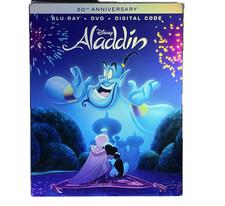 Disney Aladdin 30th Anniv Blu-ray + DVD + Digital Code Slipcover Sealed NEW
