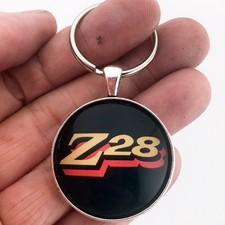 Vintage Chevy Camaro Z28 Gold Red Orange Fender Emblem Decal Keychain 2nd Gen
