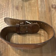 Gympak Brown Leather Double Pin Buckle Powerlifting Belt for Weight Lifting