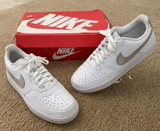Nike Womens Court Vision Low White with Silver Swoosh Size 11 CW55961-100 w/ Box