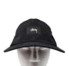 Stussy Hat Cap Strap Back Black Nylon Patch Embroidered Dad Mens Streetwear