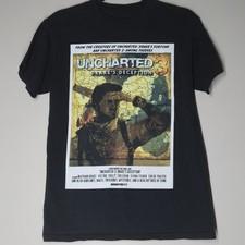 PS3 Playstation Uncharted 3 Drake's Deception Game T Shirt Size S Promo