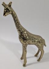 Gold Colored Metal Giraffe Sculpture 12" Decorative Animal