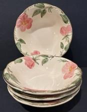 Franciscan Desert Rose Dessert Bowls 6” Round Set of 4 Scalloped Edge Vintage