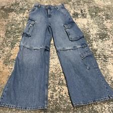 Gap Sky High wide leg cargo jeans baggy low rise skater grunge 25X30