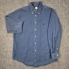 Brooks Brothers Shirt Mens Medium Blue Denim Chambray Madison Fit Button Down