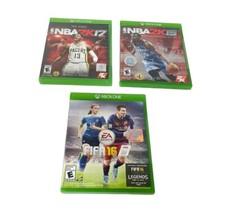 Lot of 3 Microsoft Xbox One FIFA 16 Soccer NBA 2K15 & NBA 2K17 TESTED