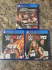 Playstation 4 Game Lot Bundle WWE 2K17 2K20 NASCAR 21 Ignition Bill Elliott