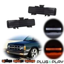For Chevy S10 Blazer 1983-1994 Smoke Lens Switchback LED DRL / Turn Signal Light