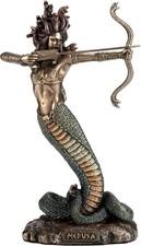 Veronese Design 6 1/8 Inch Furious Medusa Shooting Arrow Resin Sculpture Bronze