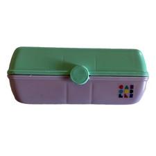 Caboodles Pretty In Petite Retro Small Makeup Case Organizer Lilac Green 9”x5”x4