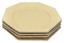 Costa Nova Pearl Dinner Plate Octagonal Cream Stoneware - Set of 4