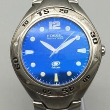 Fossil Blue Mens Watch 39mm Blue Dial Stainless Bracelet AM-3395 New Battery 7"