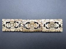 VINTAGE - THREE HAND CARVED RECTANGULAR STONE BEADS - K466