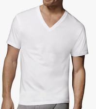 T Shirt V Neck White Most Comfortable 100% Cotton Men's L By Hanes