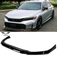 For 2025-2026 Honda Civic Yofer Style Glossy Black Front Bumper Lip Splitter Kit