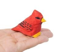Cardinal Figure Miniature Red Bird Statue Carve Sculpture Decor Garden Topper