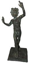ANTIQUE DANCING FAUN FROM POMPEII ITALY GRAND TOUR BRONZE FIGURE SCULPTURE