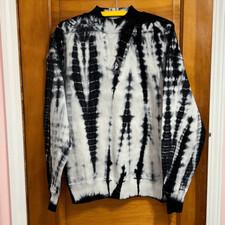 Daily Paper Black White Tie Dye Chakra Psychic Sense Crewneck Sweatshirt Men’s X