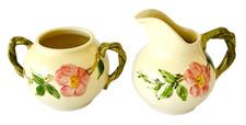 Vintage Franciscan Earthenware Desert Rose Creamer & Sugar Bowl Set USA No Lid