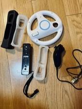 Wii NEW 2in1 Motion Plus Remote Nunchuk Steering Wheel Silicone Cases Bundle