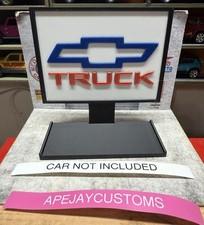 custom Chevy Truck  stand 1/64 diecast display Hot wheels Hw Matchbox m2