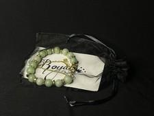 Royal Choice Genuine Amazonite Beaded Adjustable Gold-Plated Charm Bracelet