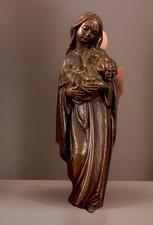 Wooden Hand Carved  Virgin Mary Christian Statue Religious Figurine