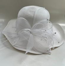 Betmar White Summer Hat Fascinator Dress Fashion Hat Flower - PLS READ DESCRIP