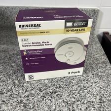 USI 2-Pack 10-Year Battery Comb Smoke+Carbon Monoxide Detector Voice Alarm