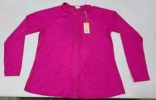 NEW Women's UPF 50 Full Zip Mock Neck Rash Guard - Kona Sol Pink Size M