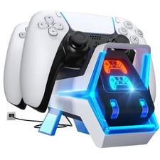 PS5 Controller Charger Station, PS5 Charging Station with Fast Charging AC Adapt