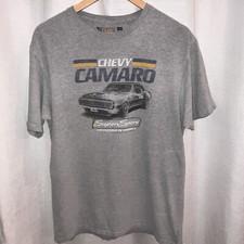 Mens Chevy Camaro Super Sport T-Shirt Large Gray GM Classic Muscle Sports Car
