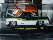 M2 MACHINES 1973 CHEVROLET CHEYENNE C10 SQUAREBODY PICKUP TRUCK -Black/White MIP