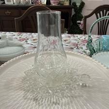 Vintage Pressed Glass Hurricane Candle Fairy Lamp "Federal Glass Co." 1954-1979