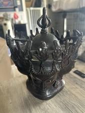 Antique Brahma Statue: 4 Headed Statue Brass Or Bronze From India, Buddha Crown