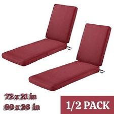 Outdoor Chaise Lounge Cushions 1/2Pack 3" Thick w/ Waterproof UV Resistant Cover