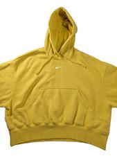 Nike Hoodie Women's Small Yellow Center Swoosh Oversized Pullover Sweatshirt