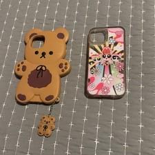 Cute 3D Brown Teddy Bear Soft Case / Bundle Powerpuff Girls Cover For iPhone 13